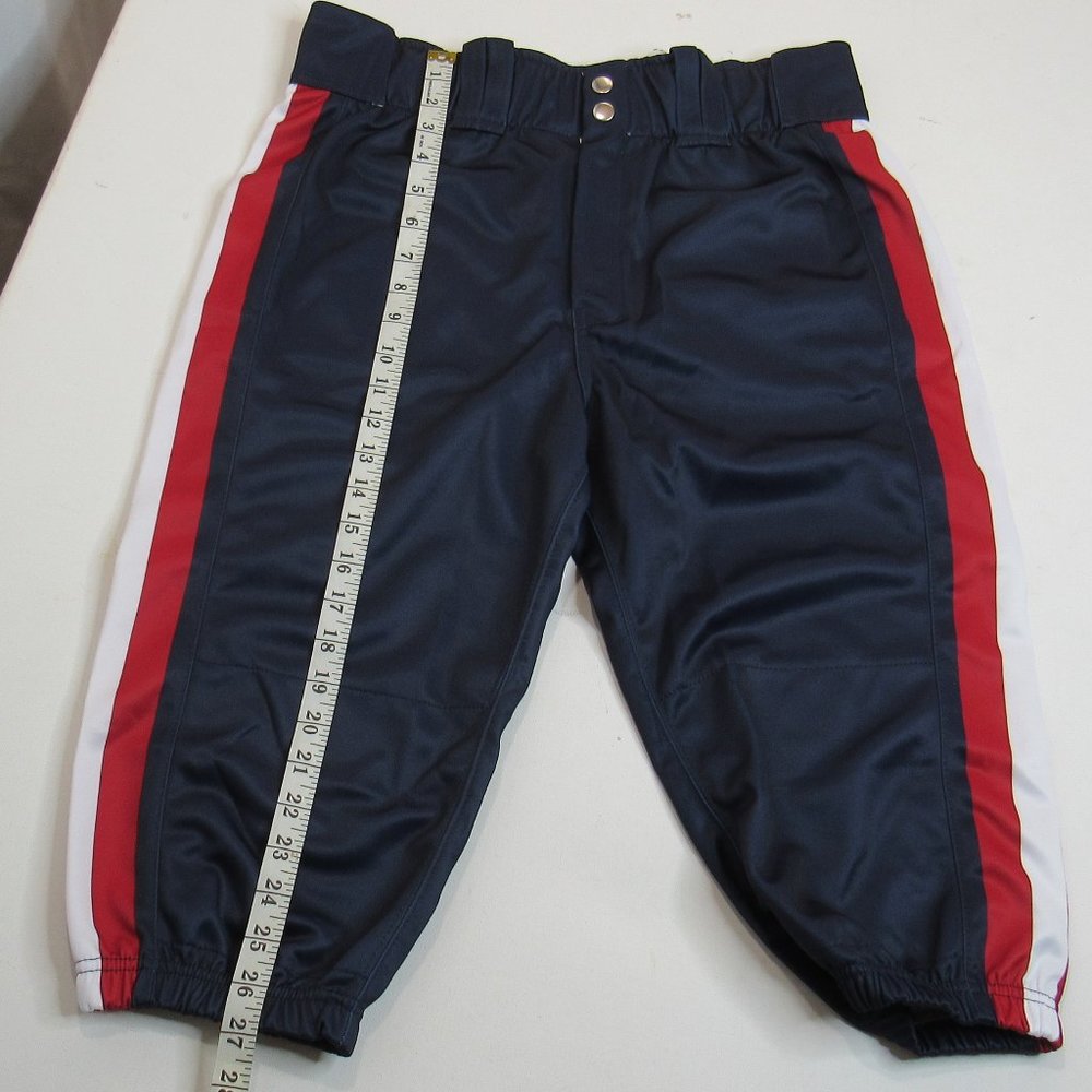 3N2 Clutch Apparel Baseball Knickers Pants Navy With Red/White Stripe Size M - Picture 8 of 9
